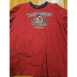 Walt Disney World Mickey Mouse T Shirt Red Stitched Embroidered Mens Size 2XL